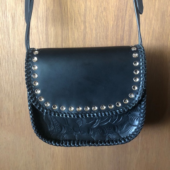 Zara Studded Embossed Leather Cross Body Bag - Picture 2 of 4
